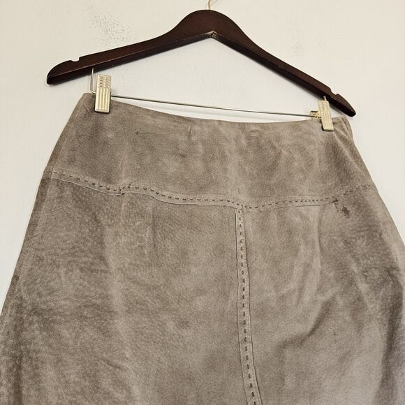 Vtg J. Jill Suede Skirt Womens Size 8 Sage Olive Green Equestrian Western Boho - Picture 3 of 10